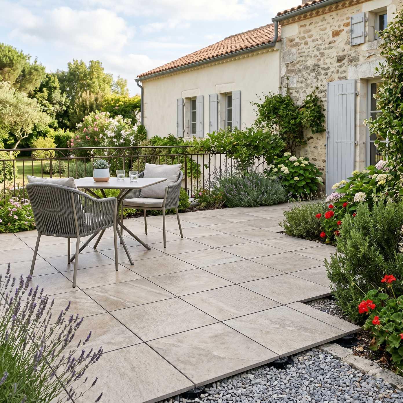 Terrasse sur plots