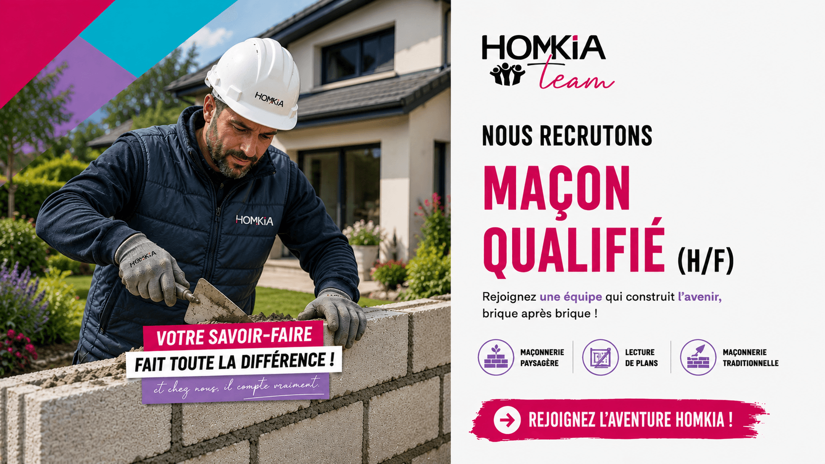 MAÇON QUALIFIÉ MAÇONNERIE PAYSAGÈRE - Les Achards (85)