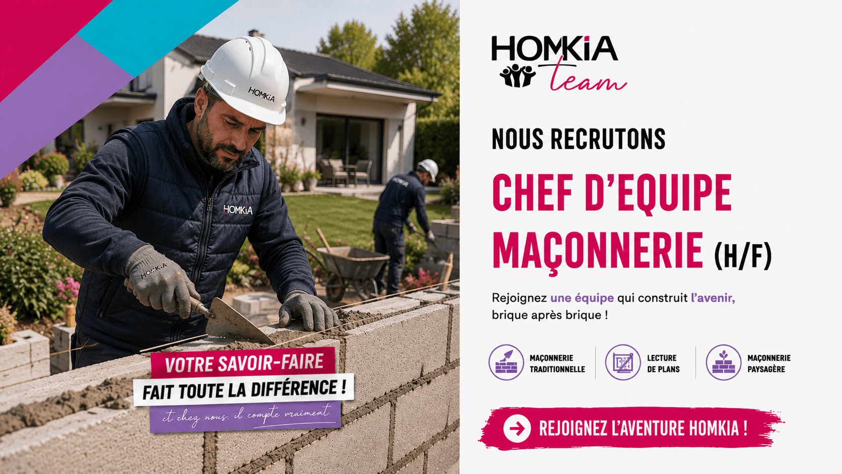 CHEF D'ÉQUIPE MAÇONNERIE PAYSAGÈRE - Les Achards (85)